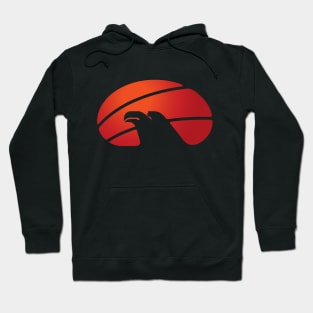 Sunrise Eagle Face Side View Negative Space Hoodie